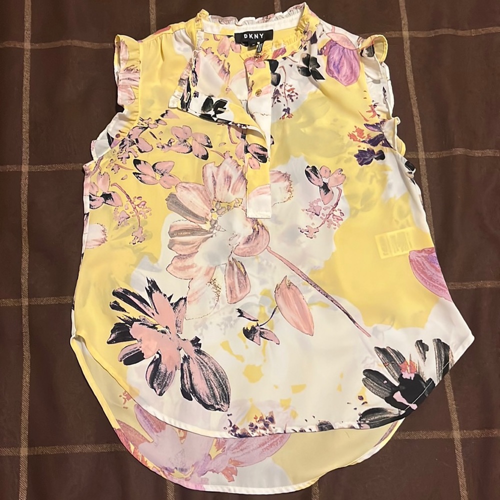 DKNY Sleeveless Floral Top